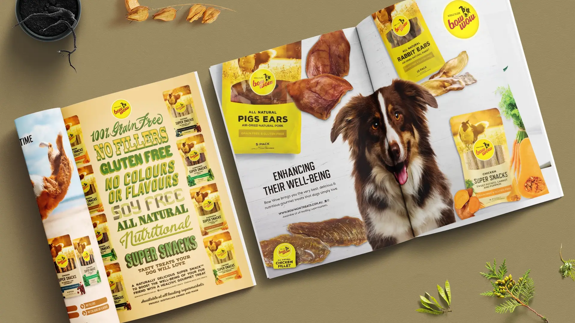 Magazine Advertising in Wellbeing for Bow Wow Healthy Snacks and Natural Treats